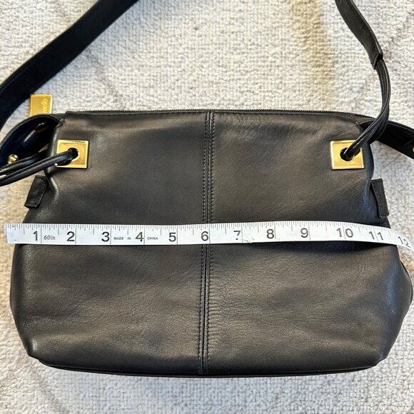 Tignanello Black Leather Adjustable Strap Shoulder Bag - Picture 7 of 9